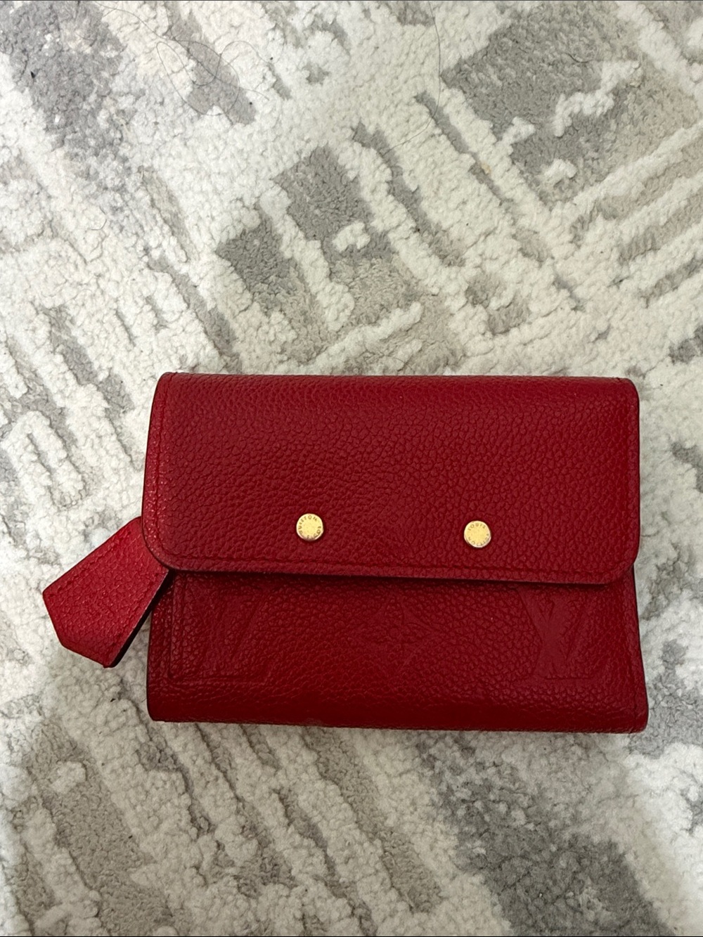 Louis Vuitton Emilie Wallet Monogram Empreinte Cerise Red / Gold Studs